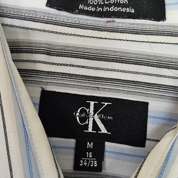 Mens Long Sleeved striped button down dress shirt wrinkle free 15 34/35 - Picture 3 of 4